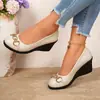 Comercio exterior transfronterizo talla grande primavera/otoño 2026 nuevos mocasines de cuña para mujer, estilo europeo y americano, modernos, que aumentan la altura, de suela gruesa