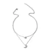 Collar de Estrella al por Mayor Europeo y Americano Transfronterizo Nueva Joyería Nicho Diamante Completo Multicapa Aleación Luna Joyería Colgante para Mujer