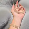 Pulseira Olho de Gato Dourado Champagne, Joia de Gelatina Lichia Lua Branca, Pulseira de Jade Popular em Transmissão Ao Vivo Tiktok e Kuaishou, Atacado de Fábrica