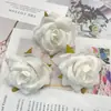 Ventas Directas de Fábrica Cabezas de Flores de Rosa Hechas a Mano Simulación 6cm Flores de Seda Accesorios para Ramillete Tocados Guirnaldas Pared de Flores de Boda Ramillete