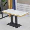 Mesa de comedor de café de tienda de té con leche de lujo ligero mesa de comedor simple de restaurante de comida rápida y sillas mesa de comedor de piedra sinterizada de restaurante minimalista moderno