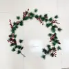 1,8m/30 Peças Decoração de Natal de Rattan Pendurada na Parede de Natal Guirlanda para Casa Agulha de Pinheiro Simulada Rattan de Pinheiro