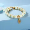 Novo Bracelete Feminino Flor de Madrepérola Estilo Chinês, Bracelete de Contas Dupla Camada de Alta Qualidade, Joia Versátil de Nicho Atacado