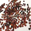 Joyería con acabado de piedra desnuda tallada redonda de granate rojo natural de 3,5 mm con piedra