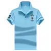 Camiseta de Manga Corta para Hombre con Cuello de Solapa Verano Negocios Color Sólido Juvenil Corte Ajustado Bordada Manga Corta Camiseta para Hombre Top