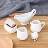 Taza pequeña de leche cerámica con asa grande tamaño pequeño cuchara para leche cuchara para salsa taza de leche cuchara para leche condensada azucarero jarra de leche cubo para jugo de filete