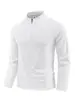 Camiseta Deportiva de Manga Larga para Hombre para Exteriores con Cuello Alto, Media Cremallera, Secado Rápido, Transpirable, Top de Golf, En Stock al por Mayor