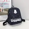 Cabeza de Conejo Linda Moda Nueva Otoño Temprano Fresco Gran Capacidad Diseño de Nicho Estampado de Estrellas Texturizado Mochila