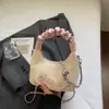 Bolsa Cruzada Tipo Nube Coreana para Mujer Versátil para el Trabajo Bolso de Hombro con Cadena Bolso de Mano Simple Casual Bolso Tote Pequeño