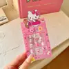 Adesivos de Unha Desenho Animado Infantil Gatinha Edição de Ano Novo Vermelho Pequena Menina Nail Art Adesivos Cola de Gel Removível