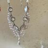 Colar de cristal redondo vintage de corte feminino Pérola gota d'água de alta qualidade Corrente para suéter barroco Corrente para clavícula moda