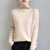 Suéter de cuello alto para mujer talla grande, nueva colección otoño/invierno 2025, base de punto acanalado, simple y versátil, suéter grueso para mujer