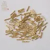 Tubo Rígido com Rosca Facetada em Forma de Estrela Preserva-Cor Banhado a Ouro 14K Contas Espaçadoras Tubulares Rígidas com Padrão para Acessórios de Joias DIY