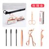 Juego de herramientas de belleza de acero inoxidable, pinzas para recortar cejas oblicuas, rizador de pestañas, tijeras auxiliares para recortar cejas, juego de belleza