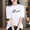 Camiseta de Algodón Puro de Manga Corta Colorida de Verano para Mujer 2026 Nuevo Estilo de Verano Hombro Derecho Holgada Casual Estampada Tendencia Ins
