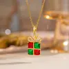 Europeu e Americano Transfronteiriço Novo Papai Noel Árvore de Natal Microincrustado Esmalte Gotejado Colar Meninas Natal Outono e Inverno Corrente da Clavícula