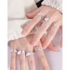 Anillo abierto de plata de ley S925 con forma de corazón, estilo coreano INS, diseño de lujo, versátil y ligero, para mujer