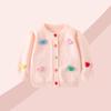 Cárdigan de punto con flores para niña, ropa nueva de otoño, abrigo estilo occidental, suéter para bebé, ropa de salida de otoño e invierno para niña