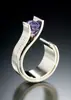Sanjie desejo Amazon AliExpress anel transfronteiriço joias fornecimento moderno Amethyst com incrustação de diamante anel de duas cores feminino