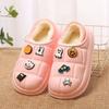 Zapatos impermeables de EVA acolchados de algodón para mujer otoño e invierno para interior hogar pareja bolsa para el hogar tacón de confinamiento de felpa zapatillas térmicas antideslizantes
