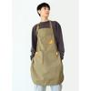 Avental estilo coreano barista feminino para cozinha e catering, macacão de lona resistente ao desgaste, masculino, loja de chá de leite, logotipo estampado