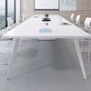 Mesa de conferencia blanca, mesa larga, mesa de capacitación de oficina simple y combinación de silla, banco de trabajo, mesa de recepción grande y pequeña, mesa de negociación