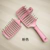 Cepillo plano para dar volumen al cabello, cerdas grandes curvas para peinar, cepillo para el cabello de cerdas de jabalí para peinar, cepillo plegable con cojín masajeador para cabello largo y rizado