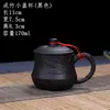 Taza de Arcilla Púrpura Yixing con Tapa, Taza de Arcilla Púrpura Semi-Hecha a Mano, Taza de Té, Juego de Té Kung Fu, Infusor de Té de Bambú
