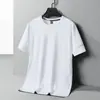 Venta directa de fábrica, en stock en el mostrador, camiseta de seda de hielo de nailon de secado rápido de cuatro agujas y seis hilos para hombre, transpirable y adecuada para deportes al aire libre