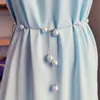 Cadena de Cintura con Borla de Perla Artificial de Moda Transfronteriza Europea y Americana para Mujer Decoración de Vestido Simple Cinturón Accesorios para la Cintura