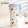 Caneca de café Miffy estilosa em aço inoxidável 304, uma garrafa de água fofa e portátil para estudantes, trabalhadores de escritório e uso ao ar livre