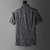 Camisa Masculina de Verão de Luxo Leve de Manga Curta Slim Fit Paisley, Camisa Masculina Casual Versátil de Manga Curta sem Amassados