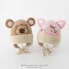 Gorro de Dibujos Animados Coreanos KT para Niños Gorro de Lana para Niños de 5 Años Gorro con Protección para los Oídos Otoño Invierno Cálido para Niñas Niños Mayores Gorro de Punto