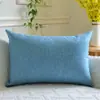 Funda de almohada de lino sintético de color sólido simple nórdico sin relleno Almohada lumbar rectangular de oficina Cojín de respaldo de sofá Gris