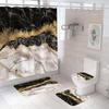 Ventas Directas de Fábrica, Superventas Transfronterizos, Juego de Cortinas de Baño Impermeables de Poliéster Mármol, Juego de Cortinas de Baño de Cuatro Piezas
