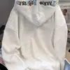 Sudadera con capucha de forro polar y bordado de letras de estilo americano moderno y divertido, resistente, para otoño e invierno, de manga larga, corte holgado, para pareja