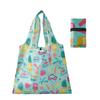 Nueva bolsa de compras plegable con banda de goma, multicolor, impermeable, para almacenar comestibles, imprimible, 190T