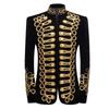 Botão de Corda Estéreo Roupa de Corte Europeu Masculino Vestido Aristocrático Retrô de Veludo