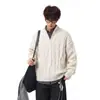 Suéter de Punto Grueso Pesado con Textura Artística y Media Cremallera para Hombre, Colección Otoño/Invierno 2026