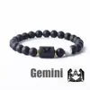 Pulsera con Cuentas de Piedra Natural Zodiacal de Amazon Transfronteriza Doce Signos del Zodiaco Ojo de Tigre Piedra con Imagen Pulsera Venta al por Mayor