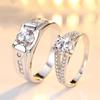Anillo de Pareja de Moda Anillo Dominante para Hombre Anillo de Jefe Chapado en Platino con Circonita Anillo Creativo Novedoso de Pareja para Negocios
