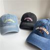 Sombrero para Mujer Bordado con la letra LOS Gorra de Béisbol de Mezclilla Americana Casual para Combinar con Todo Gorra con Visera Verano Moderno Sombrero para el Sol Hombres