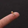 Varilla de Acero Inoxidable de 1.2*6mm Corona de Zirconia Microincrustada Tornillo para Hélice de Oreja Bola Pendientes de Moda Joyería para Piercings