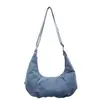 Bolso Cruzado de Mezclilla para Viajes de Verano para Mujer 2025 Nuevo Simple Texturizado Casual para Viajes Hombro Bolsa Dumpling Tendencia