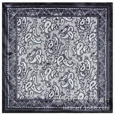 Pañuelo de seda pequeño estilo retro bohemio de anacardo para damas, pañuelo cuadrado pequeño de seda sintética de estilo étnico, 60 cm x 60 cm