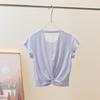 Camiseta deportiva para mujer, de secado rápido, con espalda hermosa, de manga corta, para yoga, top de malla transpirable, para correr por la mañana, blusa, traje de fitness