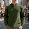 Camisa base masculina personalizada com logo customizável, gola alta em jacquard, moletom com meio zíper, produção rápida de amostra, personalização personalizada