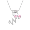 Collar con Letras Dopamina Popular Transfronterizo Set de Tres Piezas con Accesorios de Lazo, Elegante y Versátil Set de Collares con Letras