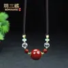 Cadena de Clavícula de Cinabrio Natural Cuentas Wanfu Cuentas de Transferencia Arena Granulada Arena de Cristal Arena de Rejalgar Collar del Año Animal Regalo