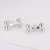 Brincos de prata esterlina 925 Brincos elegantes de osso de cachorro Brincos de diamante da moda coreana Jóias de personalidade feminina